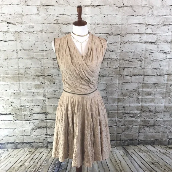 All Saints Vintage Quilted Cream Zippered Dress - Picture 1 of 7